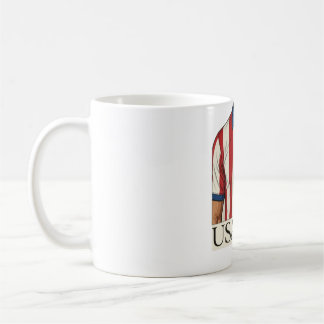 Retro USA Soccer Jersey Style Patriotic Red White Coffee Mug