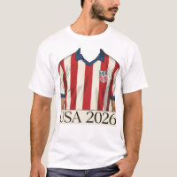 Retro USA Soccer Jersey Style Patriotic Red White