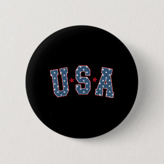 Retro USA Star 4th Of July Patritotic Independence 2 Inch Round Button