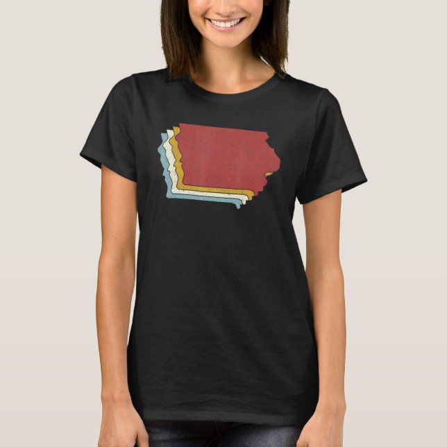 Retro USA State   Vintage Map Iowa T-Shirt (Front)