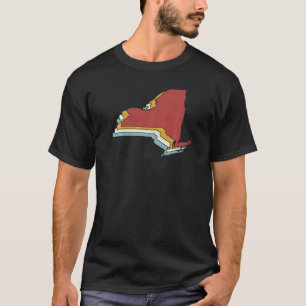 Retro USA State  Vintage Map New York T-Shirt
