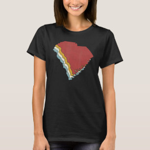 Retro USA State Vintage Map South Carolina T-Shirt