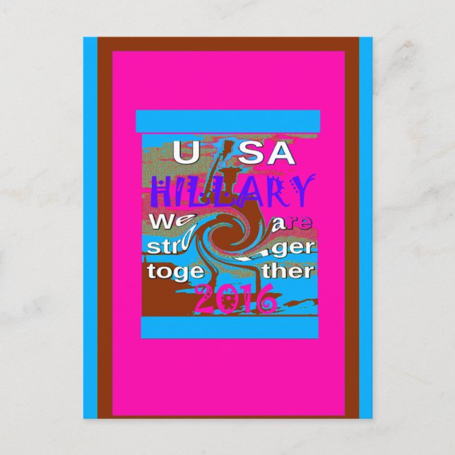 Retro USA Stronger Together Abstract Art Print Postcard (Front)