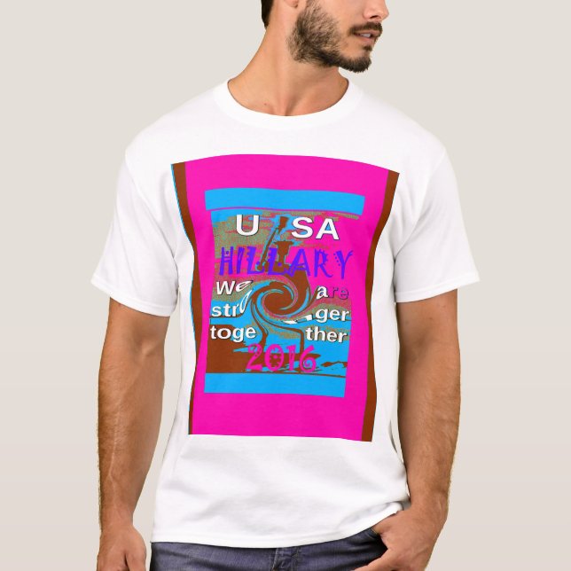 Retro USA Stronger Together Abstract Art Print T-Shirt (Front)