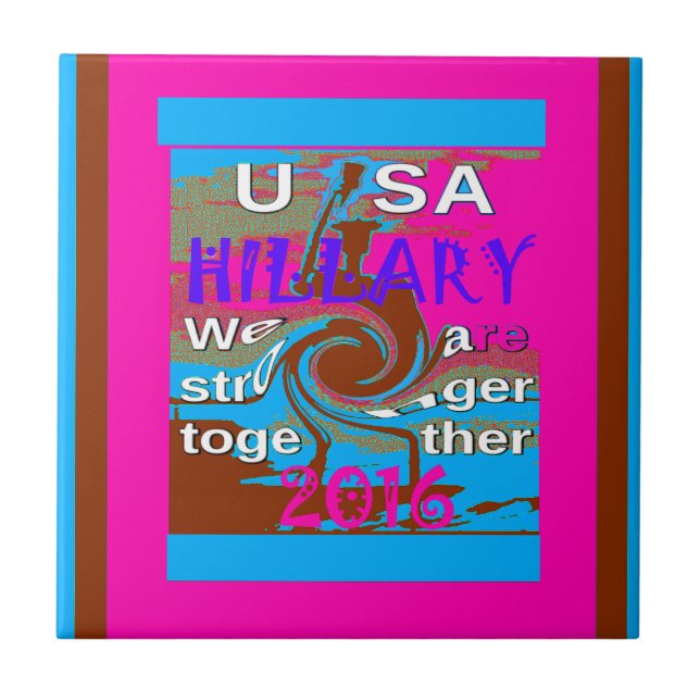 Retro USA Stronger Together Abstract Art Print Tile (Front)