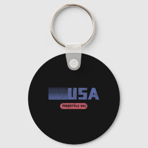 Retro Usa Team American Freestyle Skiing Ski Vinta Keychain