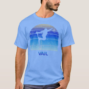 Retro Vail Ski Fan Skier Gift Skiing Vintage Cool  T-Shirt