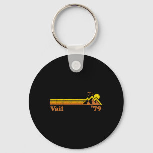 Retro Vail Ski Resort Colorado Snowboard Mountain Keychain
