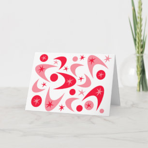 Retro Valentine Boomerangs Holiday Card