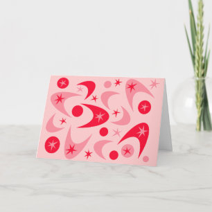 Retro Valentine Boomerangs Holiday Card