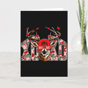 Retro Valentine Buck Deer Hunting Camo Xoxo Valent Card