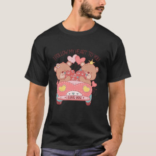 Retro Valentine Couple Bears Love Heart Candy Vale T-Shirt
