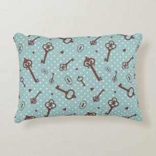 Retro Valentine Keys Accent Pillow