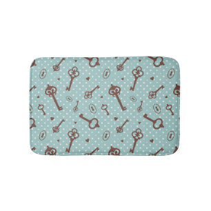 Retro Valentine Keys Bath Mat