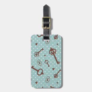 Retro Valentine Keys Luggage Tag