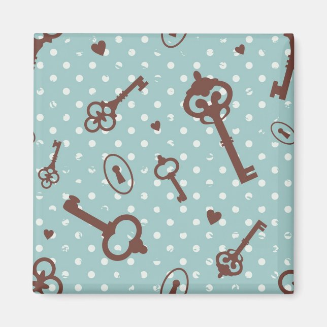 Retro Valentine Keys Magnet (Front)