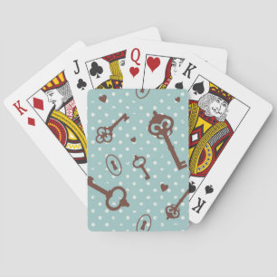 Retro Valentine Keys Playing Cards