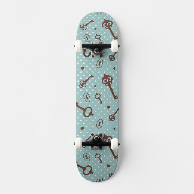 Retro Valentine Keys Skateboard (Front)