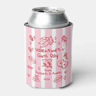Retro Valentine’s Galentine Can Coolers, Girls Day Cooler