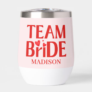 Retro Valentine Team Bride Wedding Red Pink