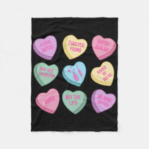 Retro Valentines Botox Hearts Candy Filler Dysport Fleece Blanket