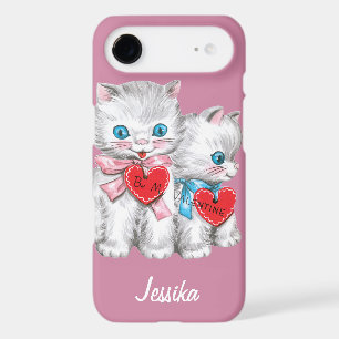 Retro Valentine's Day Cats, Vintage Fluffy Kittens