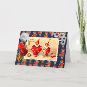 Retro Valentine's Day Folded Greeting Card