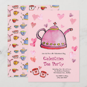 Retro Valentine's Day Galentines Tea Ladies Lunch Invitation