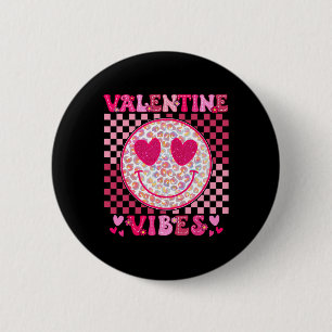 Retro Valentine's Day Heart Valentine Vibes Boys G 2 Inch Round Button