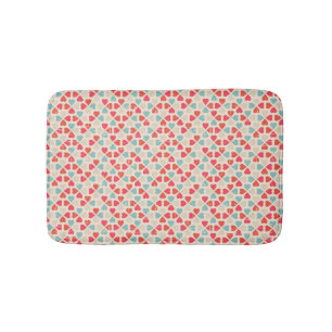 Retro Valentine's Day Pattern Bath Mat