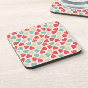 Retro Valentine's Day Pattern Coaster