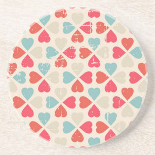 Retro Valentine's Day Pattern Coaster