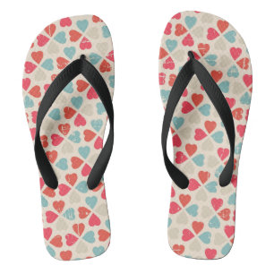Retro Valentine's Day Pattern Flip Flops