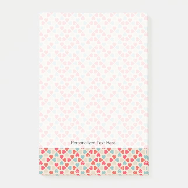 Retro Valentine's Day Pattern Post-it Notes (Front)