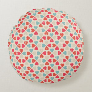 Retro Valentine's Day Pattern Round Pillow