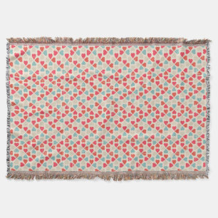 Retro Valentine's Day Pattern Throw Blanket