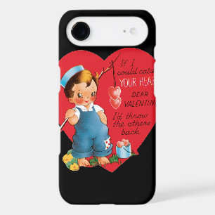 Retro Valentine's Day, Vintage Boy Fishing Hearts