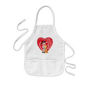 Retro Valentine's Day, Vintage Boy Music Banjo Kids Apron
