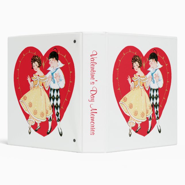 Retro Valentine's Day, Vintage Harlequin and Heart Binder (Background)