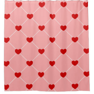 retro valentines dots hearts pink red