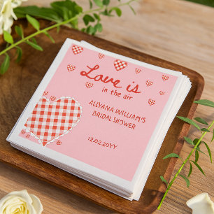 Retro Valentines Love is in the Air Bridal Shower Napkin