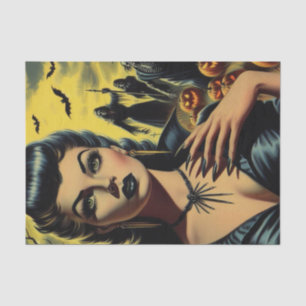 Retro Vampire Girl Tissue Paper