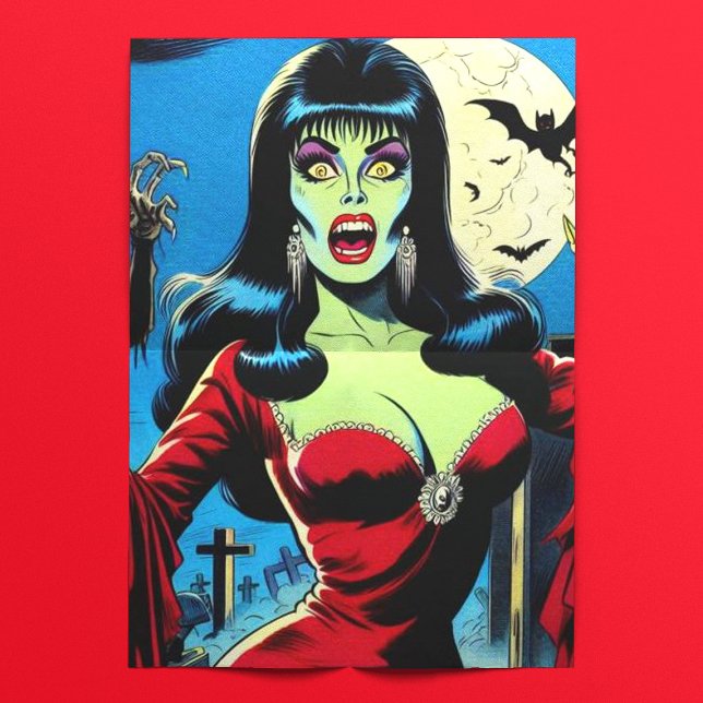 Retro Vampire Woman Comics Tissue Paper (Creator Uploaded)