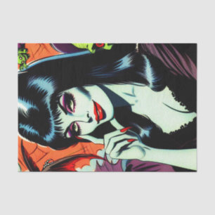 Retro Vampire Woman Tissue Paper