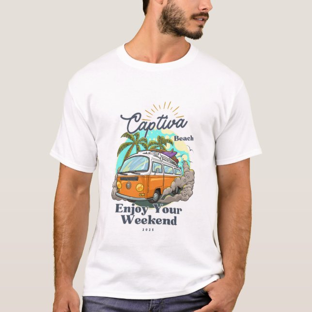 Retro Van Captiva Beach Weekend Vibes T-Shirt (Front)