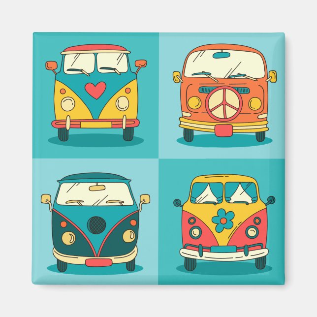 Retro Van Magnet (Front)