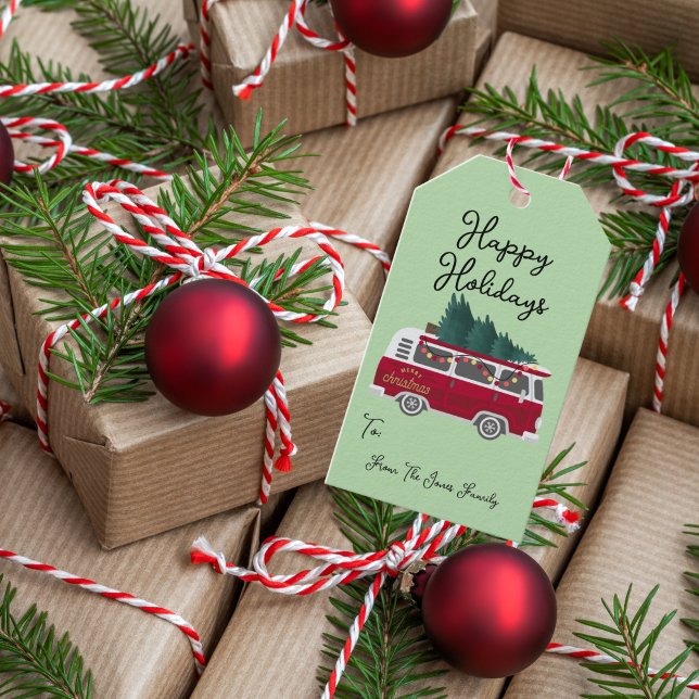 Retro Van Vintage Holiday Gift Tags (Creator Uploaded)
