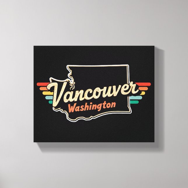 Retro Vancouver Washington State Canvas Print (Front)