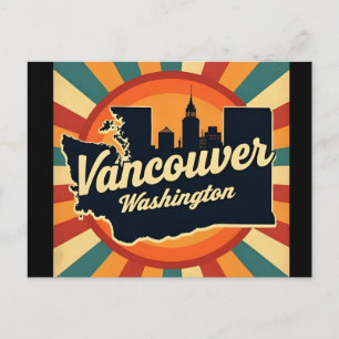 Retro Vancouver Washington State Postcard