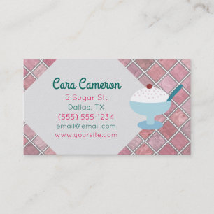 Retro Vanilla Ice Cream Custom Business Cards